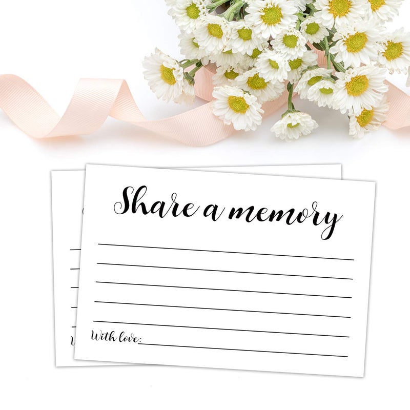 Giftideaworkshop 50 Pack Share a Memory Cards, Share a Memory Card for Funeral, Birthday, Retirement, Anniversary, Wedding, Celebration of life, Going Away Party Decorations, 4x6 Inch - Image 5